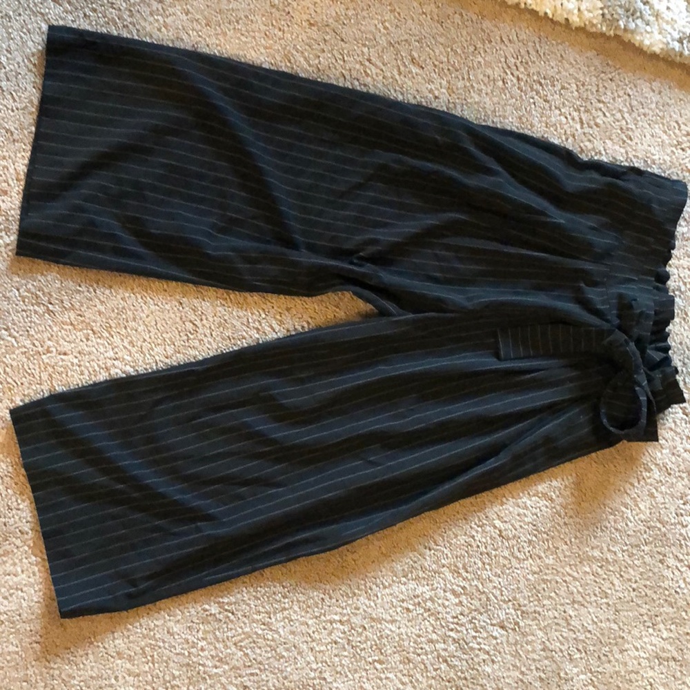 Black ankle high wide trouser